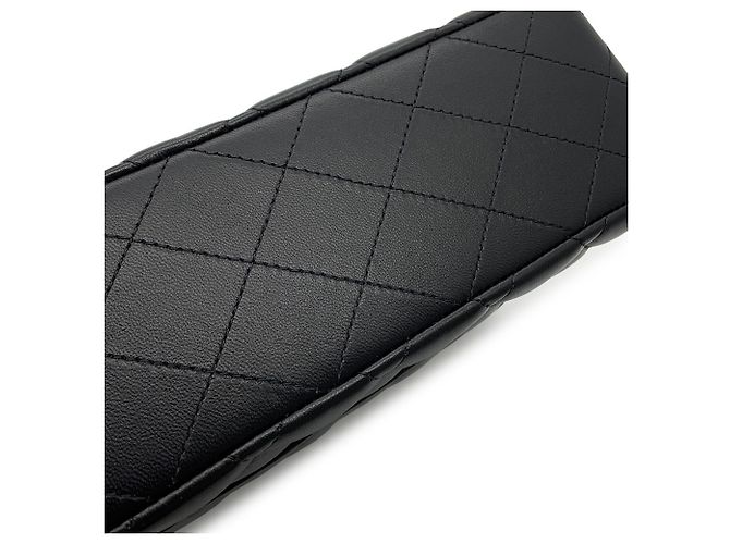 Borsa a tracolla con catena Chanel Matelasse in pelle d'agnello Nero - vista 9