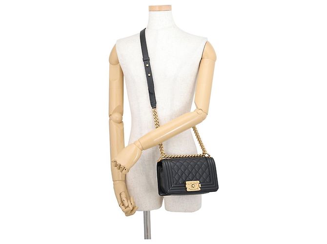 Borsa a tracolla Chanel Boy Matelassé Nera Nero - vista 5