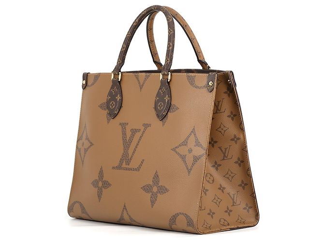 Borsa Tote Louis Vuitton Monogram Reverse Giant OnTheGo MM Marrone - vista 2