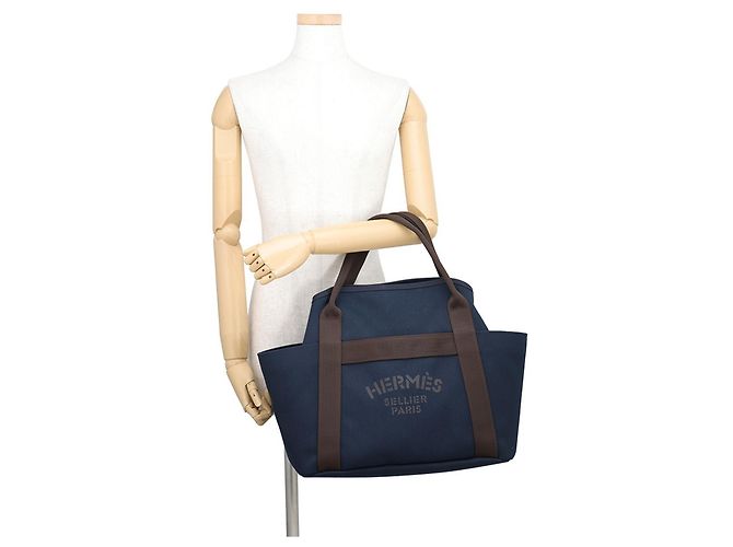 Hermès Sac de Pansage Groom Handbag Rosso Blu navy - vista 4