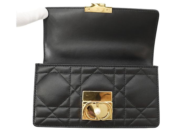 Borsa Christian Dior Macro Cannage Ange Mini Nero - vista 6