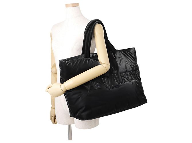 Borsa Tote Yves Saint Laurent in nylon nero - vista 4