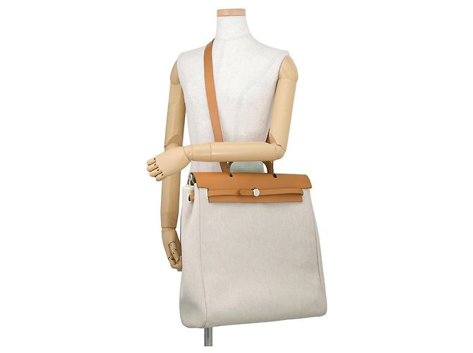 Hermès Borsa a tracolla Hermes Her Bag MM Crudo - vista 4