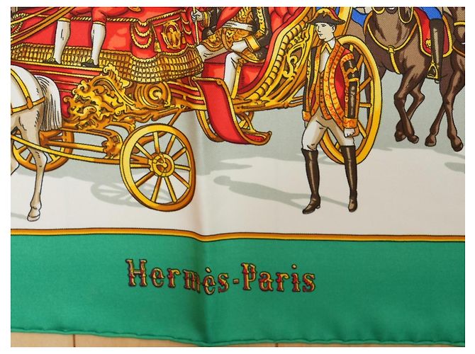 Hermès Grand Cortège à Moscou Seidenschal 90 cm Grün Mehrfarben - Ansicht 6