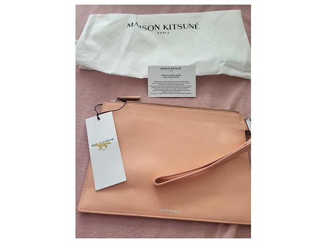 Autre Marque Maison Kitsuné Pochette in Pelle Rosa - vista 6