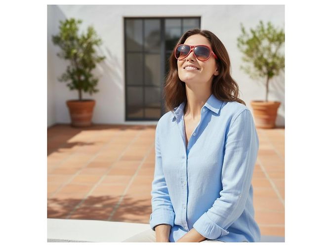 Óculos de sol aviador oversized MARC JACOBS vermelhos com lentes degradê marrom retrô - vista 10