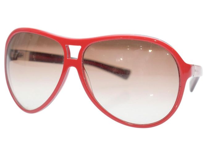 Óculos de sol aviador oversized MARC JACOBS vermelhos com lentes degradê marrom retrô - vista 3