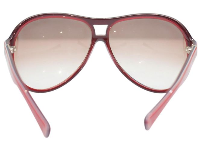 Óculos de sol aviador oversized MARC JACOBS vermelhos com lentes degradê marrom retrô - vista 4