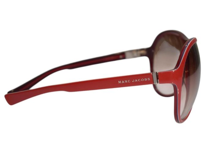 Óculos de sol aviador oversized MARC JACOBS vermelhos com lentes degradê marrom retrô - vista 5