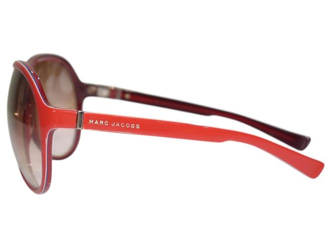 Óculos de sol aviador oversized MARC JACOBS vermelhos com lentes degradê marrom retrô - vista 7