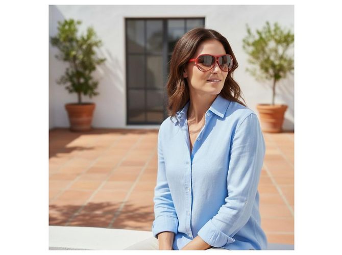 Óculos de sol aviador oversized MARC JACOBS vermelhos com lentes degradê marrom retrô - vista 9