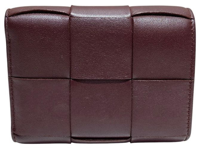 Cartera tri-fold Cassette Bottega Veneta Burdeos - vista 2