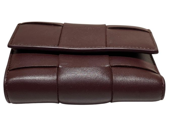 Cartera tri-fold Cassette Bottega Veneta Burdeos - vista 8