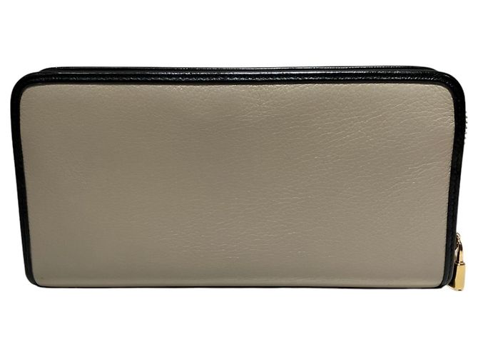 Portafoglio lungo Loewe in pelle beige e nera Nero - vista 2