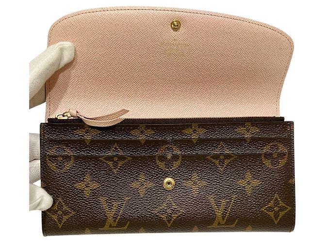 Louis Vuitton Portefeuille Emilie Long Wallet Marrone Monogramma - vista 3