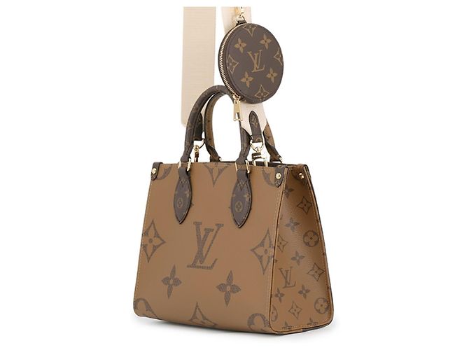 Borsa Louis Vuitton Monogram Reverse Giant OnTheGo PM Rosso - vista 2