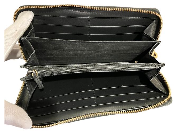 Cartera Gucci GG Zip Around Long Marmont de piel Negro - vista 3