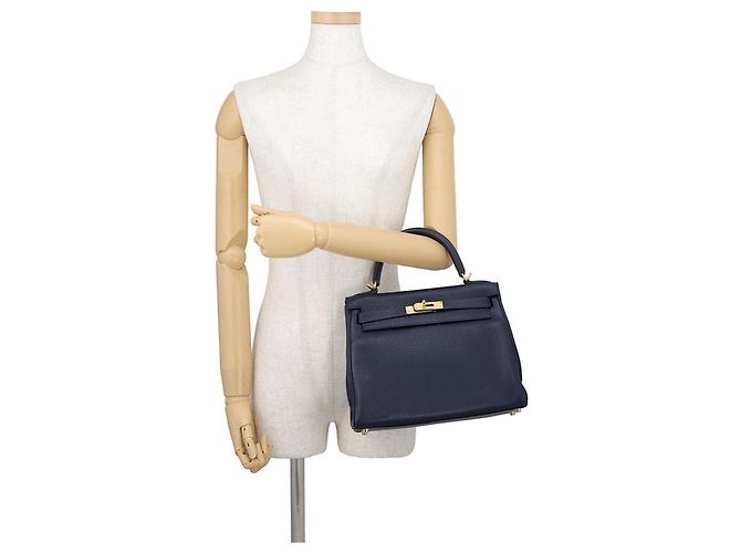 Hermès Borsa Hermes Kelly 28 in Blue Nuit - vista 4