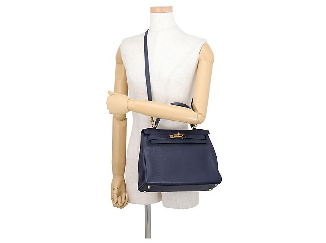 Hermès Borsa Hermes Kelly 28 in Blue Nuit - vista 5