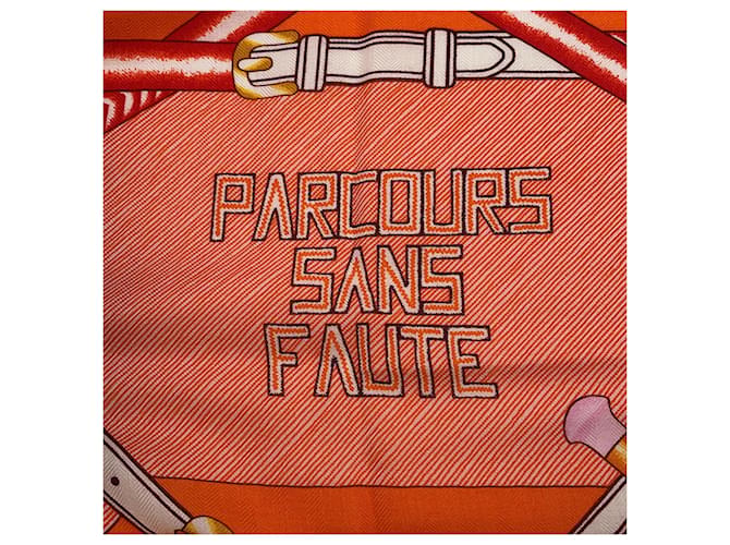 Hermès Stola in cashmere e seta Hermes Orange e White Bianco Arancione - vista 4
