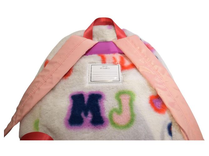 Zaino MARC JACOBS in eco-pelliccia con logo Graffiti Red Pocket Cuddle Rosa Bianco Rosso Blu D'oro Verde Porpora - vista 14