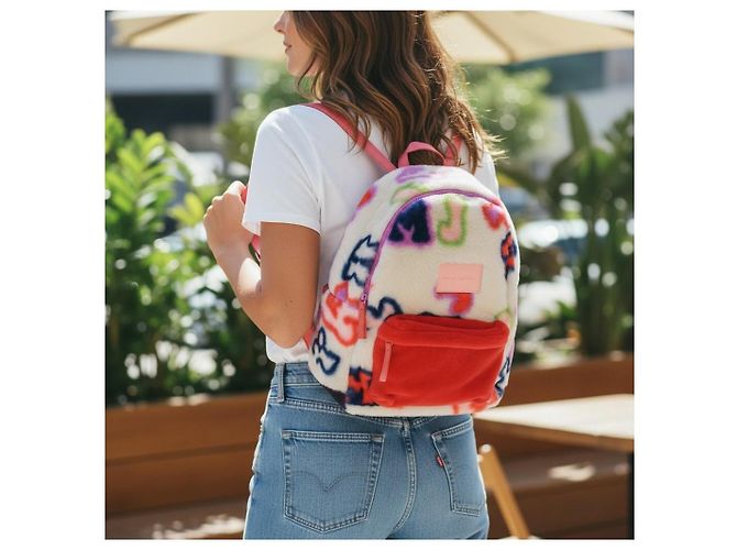 Zaino MARC JACOBS in eco-pelliccia con logo Graffiti Red Pocket Cuddle Rosa Bianco Rosso Blu D'oro Verde Porpora - vista 16