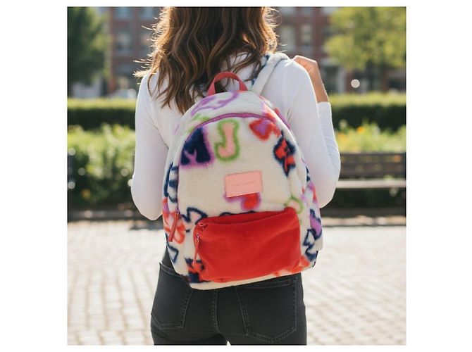 Zaino MARC JACOBS in eco-pelliccia con logo Graffiti Red Pocket Cuddle Rosa Bianco Rosso Blu D'oro Verde Porpora - vista 2