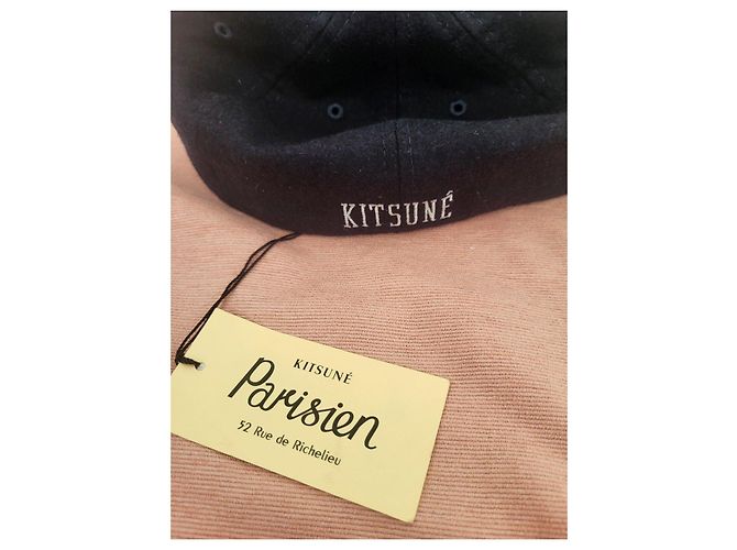 Kitsune Cappellino Maison Kitsuné Parisien blu navy Verde - vista 4