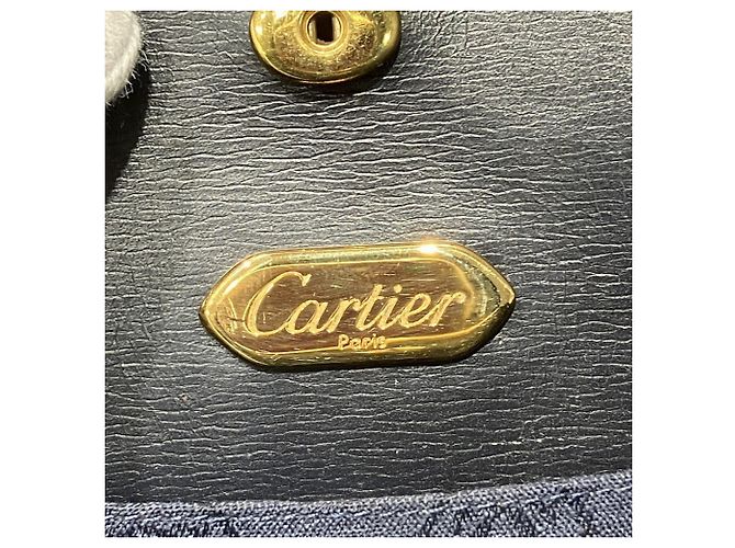 Borsa a tracolla in pelle Cartier Sapphire Line D'oro Blu navy - vista 4