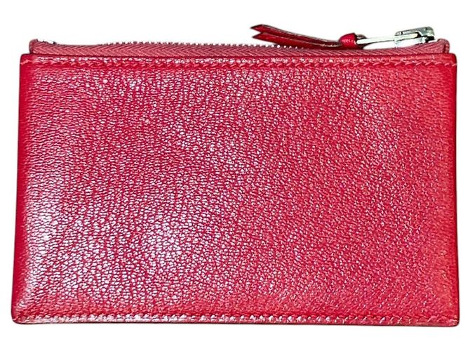 Hermès Monedero Hermes Clarisse PM en piel Chevre Mysore rojo Roja - vista 2