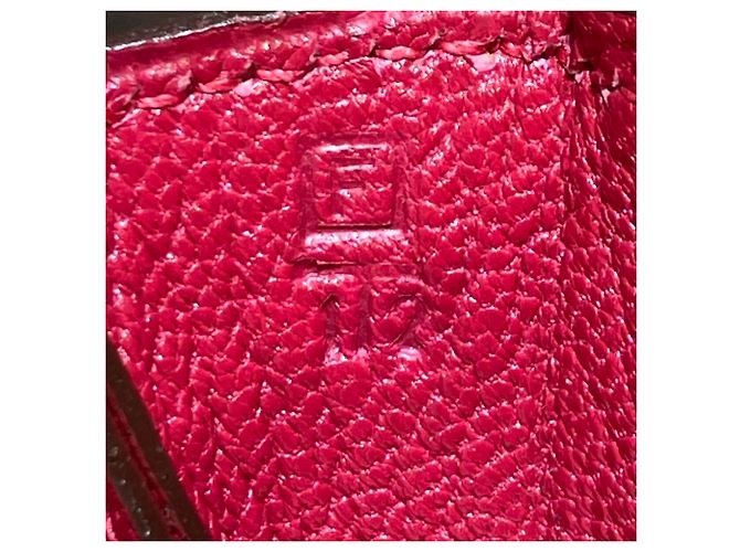 Hermès Monedero Hermes Clarisse PM en piel Chevre Mysore rojo Roja - vista 5
