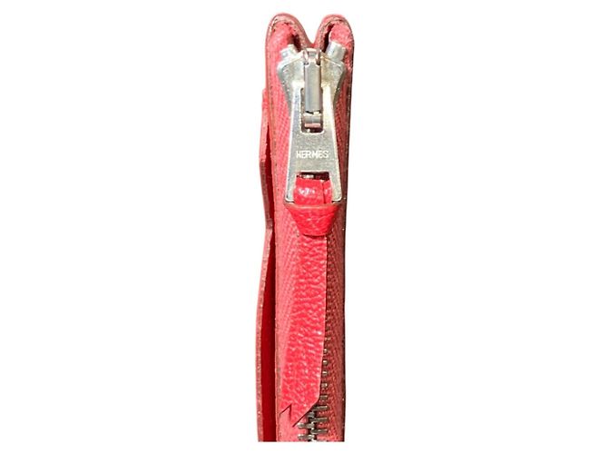 Hermès Monedero Hermes Clarisse PM en piel Chevre Mysore rojo Roja - vista 9