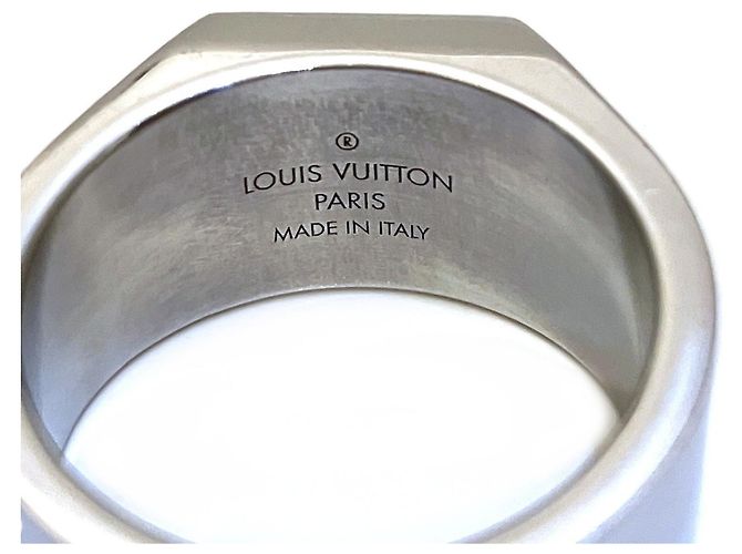 Louis Vuitton Ring Schwarz Silber Lackleder - Ansicht 2