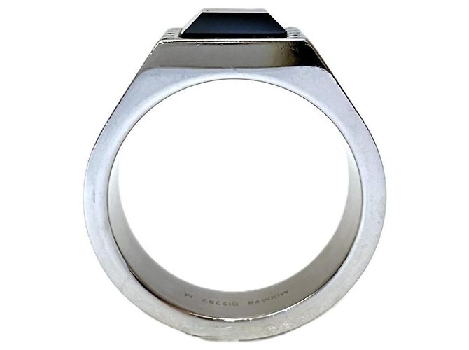 Louis Vuitton Ring Schwarz Silber Lackleder - Ansicht 7