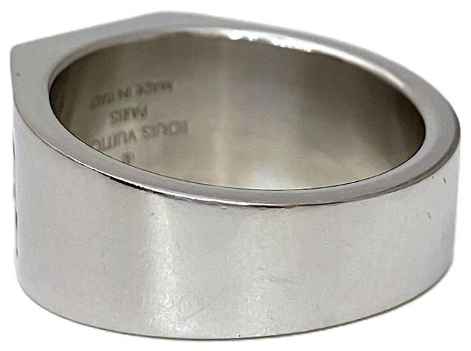 Louis Vuitton Ring Schwarz Silber Lackleder - Ansicht 8