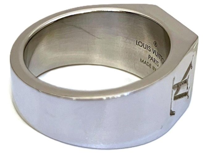 Louis Vuitton Ring Schwarz Silber Lackleder - Ansicht 9
