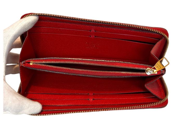 Louis Vuitton Portefeuille Clemence Long Wallet Rosso Monogramma - vista 3