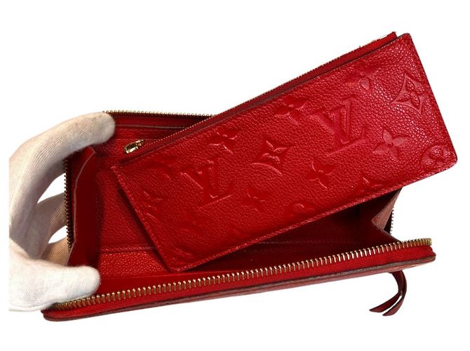 Louis Vuitton Portefeuille Clemence Long Wallet Rosso Monogramma - vista 5