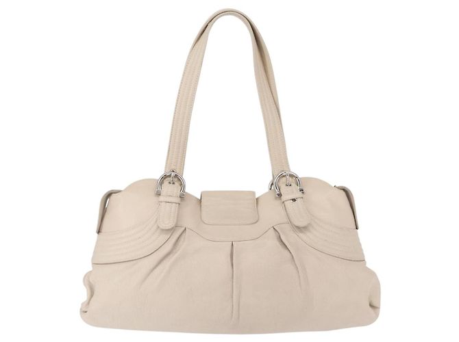 Salvatore Ferragamo Gancini Leather Bianco - vista 2