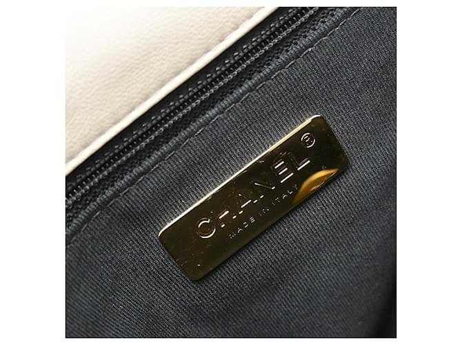 Chanel 19 Flap Quilted Leather Medium Bianco - vista 4
