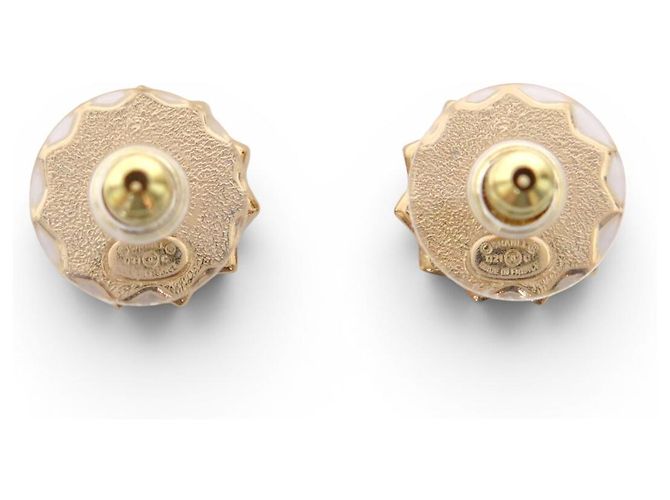 NUOVI ORECCHINI CHANEL LOGO CC SOLE AB5797 IN METALLO DORATO D'oro - vista 3