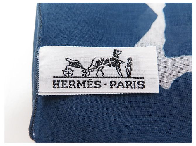 Hermès NUOVO PAREO HERMES MAXI STAMPE GRAFICHE NDOP COTONE BLU + SCATOLA SARONG - vista 8