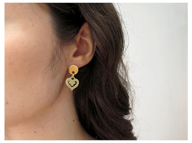 ORECCHINI O.J. PERRIN LEGENDES ORO GIALLO 18K 4.71GR CUORE D'oro - vista 11
