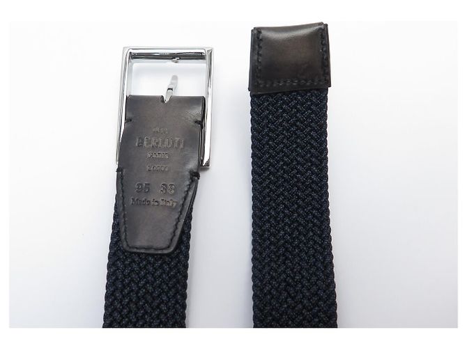 NEUER BERLUTI CLASSIQUE FLECHTGÜRTEL C0083-015 T95 NAVYBLAU Marineblau - Ansicht 6