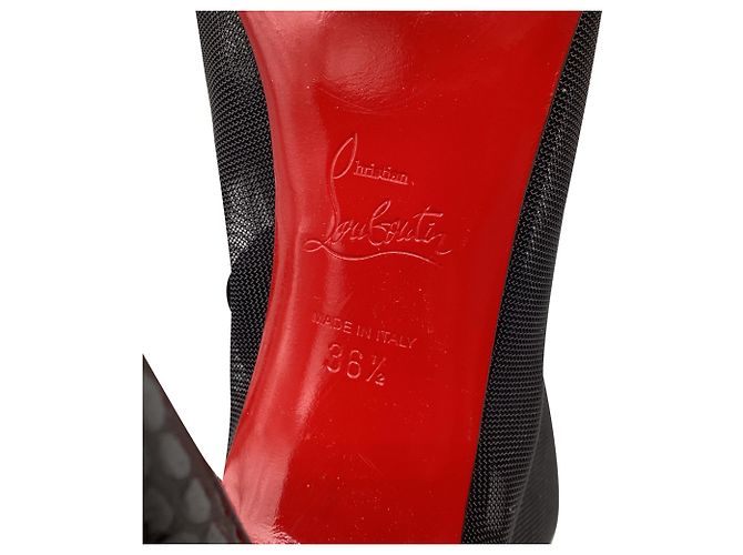 Stivaletti Trouble Open-Tie di Christian Louboutin in mesh nero - vista 9