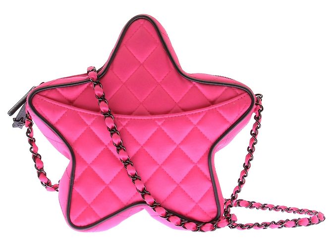 Borsa Chanel Pink Star in pelle rosa - vista 2