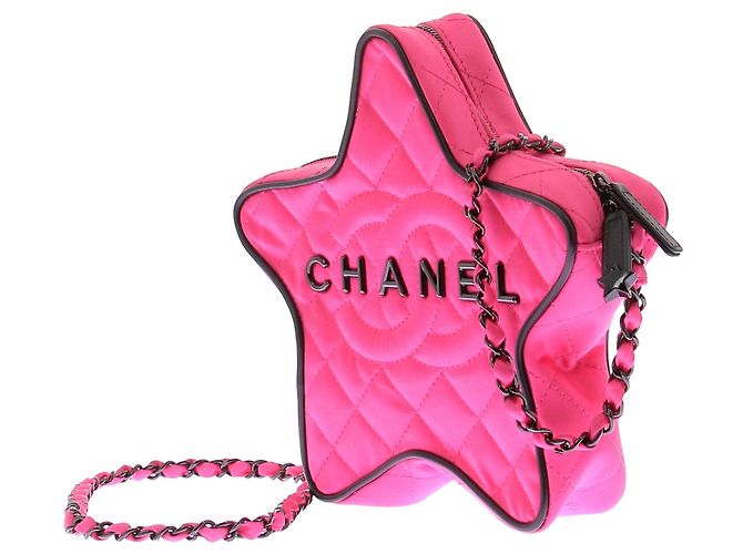 Borsa Chanel Pink Star in pelle rosa - vista 3