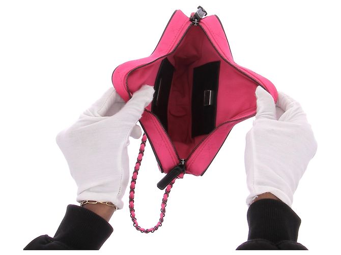 Borsa Chanel Pink Star in pelle rosa - vista 6