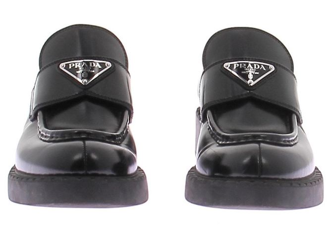 Mocassini Prada in pelle nera taglia 36 Nero - vista 3