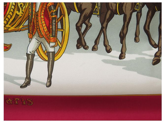 Hermès FOULARD HERMES GRAND CORTEGE A MOSCOU M. DUCHENE CARRE 90 SETA ROSSO - vista 10